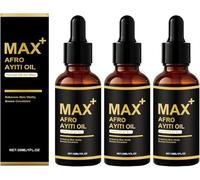 Max+ Afro Ayiti - Aceite corporal para hombres - Aceites de masaje a base de hierbas naturales que aumentan la vitalidad de la piel del hombre, de absorción rápida y no grasosa, hidrata (3 unidades)