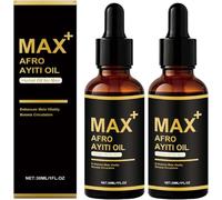 Max+ Afro Ayiti - Aceite corporal para hombres - Aceites de masaje a base de hierbas naturales que aumentan la vitalidad de la piel del hombre, de absorción rápida y no grasosa, hidrata (2 unidades)