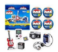 MAX Build More Premium Retro Series 2 de ZURU, Paquete de 4 | Juguete sorpresa con bloques de construcción, Hasta 188 piezas, 4 diseños retro para construir y exhibir
