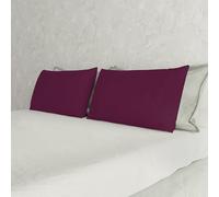 MAX Color Pareja de Fundas de Almohada, 100% Algodón, Ciruela, 52x82cm