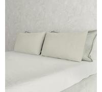 MAX Color Pareja de Fundas de Almohada, 100% Algodón, Crema, 52x82cm