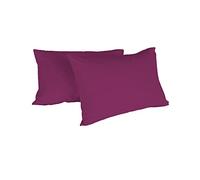 MAX Color Pareja de Fundas de Almohada, 100% Algodón, fucia, 52 X 82 Cm