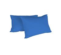 MAX Color Pareja de Fundas de Almohada, 100% Algodón, Royal, 52 X 82 Cm