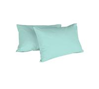 MAX Color Pareja de Fundas de Almohada, 100% Algodón, Verde Agua, 52x82cm