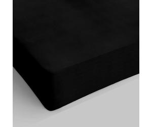 Max Color Sàbana con angulos de 25cm, Negro, 1 plaza y media francesa