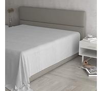 MAX Color - Sábana encimera, 100% algodón, Color Liso, Gris Claro, Matrimonio Maxi, 270 x 300 cm