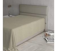 MAX Color - Sábana encimera, 100% algodón, Color Liso, Pardo, Plaza y Media, 180 x 300 cm