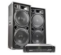 MAX Dark - Altavoz pasivo 15" 4000W de 3 vías para DJ móviles color negro | Woofer de 15 pulgadas, 3 vías, 4000W de potencia, para DJ móviles, robusto, caja acústica de construcción sólida