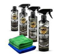 MAX DETAIL-LAB - Exterior Pack - Kit Limpieza Coche Exterior con Accesorios Microfibras, Limpia Llantas Iron Cleaner, Champú Espuma Activa, Quickdetailer, APC, Detailing Profesional Coche Moto