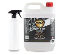 MAX DETAIL-LAB - Wheel & Tire 5L - Limpia Llantas Coche Sin Ácido, Iron Cleaner Descontaminante Ferrico Triple Acción Sin Frotar Desengrasante Abrillantador Limpieza Detailing Profesional 5 Litros
