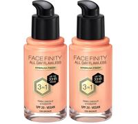 Max Factor Facefinity All Day Flawless 3-in-1 base de maquillaje C80 Bronze 30ml (Paquete de 2)