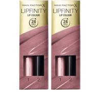 Max Factor Lápiz labial de dos pasos de larga duración de Lipfinity, 001 Pearly Nude, 4,2 g (Paquete de 2)