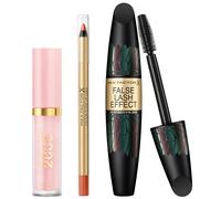 Max Factor Lip Gloss, Lip Liner and Mascara Bundle (Various Shades) - Brown N Nude