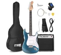 MAX GigKit guitarra eléctrica 4/4 con amplificador 40W, funda, púas, afinador y cable - Set completo para principiantes jóvenes y adultos - Color Petrol
