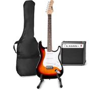 MAX GigKit Kit Guitarra Eléctrica - Kit con amplificador de 40W, soporte, funda acolchada, afinador digital, cable de instrumento, correa ajustable y accesorios - Sunburst