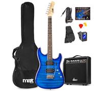Guitarra eléctrica GIGKIT Estilo Quilted + Amplificador de 6 40W (Azul) - MAX