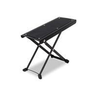 MAX GP15 Reposapiés ajustable para Guitarristas, Bajistas, resistente, plegable, 4 alturas, antideslizante, negro