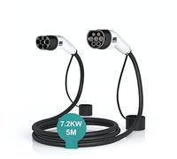 MAX GREEN Cable de Carga para vehículos eléctricos e híbridos enchufables de Tipo 2 a Tipo 2, | 32Amp | Monofásico | Potencia de Salida máxima 7.2KW | 5 Metros |