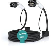 MAX GREEN Cable de Carga para vehículos eléctricos e híbridos enchufables de Tipo 2 a Tipo 2, | 32Amp | Tres Fases | Potencia de Salida máxima 22KW | 8 Metros |