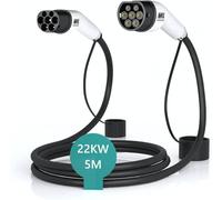 MAX GREEN Cable de Carga para vehículos eléctricos e híbridos enchufables de Tipo 2 a Tipo 2, | 32Amp | Tres Fases | Potencia de Salida máxima 22KW | 5 Metros |