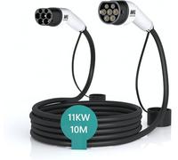 MAX GREEN Cable de Carga para vehículos eléctricos e híbridos enchufables de Tipo 2 a Tipo 2, Modo 3 | 16Amp | Tres Fases | Potencia de Salida máxima 11KW | 10 Metros |