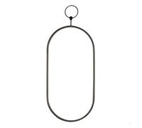 AKTIVE MAX Home Espejo Pared Ovalado 25x50 cm, Enganche metálico Negro, Marco Metal, Cristal, Espejo Decorativo, Fácil fijación (Tornillos no incluidos), Ideal baños, dormitorios (18448)