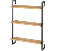 AKTIVE MAX Home Estantería de Pared, 40x12x55 cm, Soporta hasta 6 kg, 3 baldas, Efecto Cemento, Estructura Metal Negra, Estantería Decorativa, para Cocina, Salón, Oficina, Dormitorio (18477)