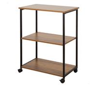 AKTIVE MAX Home Estantería con Ruedas, 3 estantes, 48x30x62 cm, Acero y Madera, Fácil Montaje, Resistente, Duradera, Muebles de salón, Estanterías Madera, Librería (18457)