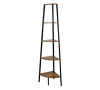 AKTIVE MAX Home Estantería esquinera, 30x30x135 cm, con 5 Niveles, Acero, Madera, Fácil Montaje, Almacenaje, Organización, Estanterías Altas, Decoración, Dormitorio, Salón, Baño (18459)
