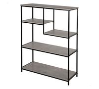 AKTIVE MAX Home Estantería asimétrica Fija, Efecto Cemento Almacenaje, 5 estantes, 75x30x100 cm, Acero y MDF, Fácil Montaje, Resistente, Muebles salón, Estanterías, Decoración (18461)