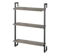 AKTIVE MAX Home Estantería de Pared, 40x12x55 cm, Soporta hasta 6 kg, 3 baldas, Efecto Cemento, Estructura Metal Negra, Estantería Decorativa, para Cocina, Salón, Oficina, Dormitorio (18477)