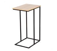 AKTIVE MAX Home Mesa Auxiliar en Forma de C, Madera y Acero, 40 x 30 x 66 cm, 6 kg máx, Forma Rectangular, Sistema de nivelación, Estable y Resistente, Mesita de sofá (18423)
