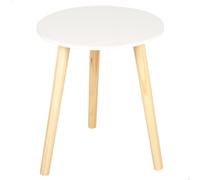 AKTIVE MAX Home Mesa Auxiliar 35x40 cm, Peso máximo 5 kg, Redonda, Mesas de Centro, Negra, Patas Madera Efecto Natural, Diseño Moderno, para salón, Dormitorio, Entrada, Minimalista (18500)