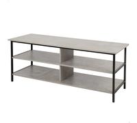AKTIVE Max Home Mesa auxiliar televisor, 110x40x45 cm, Peso máximo soportado 30 kg, Efecto cemento, Estructura metálica negra, Para salón, Comedor, Dormitorio (18518)