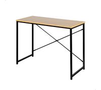 Max Home - Mesa escritorio, tablero de madera, estructura de acero negro, con refuerzo en X para más estabilidad, oficina y estudio, estilo industrial y moderno, resistente y estable, escritorios,