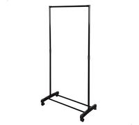 AKTIVE MAX Home Perchero de Ropa Altura Ajustable, 150x44x160 cm, Peso máximo soportado X, con balda para Zapatos, con Ruedas, Extensible, Moderno, Negro y Acero, Minimalista (18807)