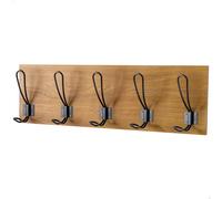 AKTIVE Max Home Perchero de pared 47x7x15 cm, Con 5 perchas, Peso máximo soportado 5 kg, Efecto madera, Para colgar abrigos, Sombreros, Bolsos (18522)