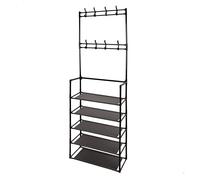 AKTIVE MAX Home Armario Abierto, 60x25x173 cm, Peso máximo soportado 14 kg, con 5 baldas, 16 Perchas para Colgar, para Entrada, Dormitorio, Organizador de Ropa (18813)