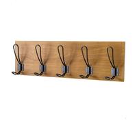 AKTIVE Max Home Perchero de pared 47x7x15 cm, Con 5 perchas, Peso máximo soportado 5 kg, Efecto madera, Para colgar abrigos, Sombreros, Bolsos (18522)