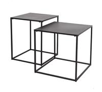 Max home set 2 mesas auxiliares metal 38x38x37 cm y 34x34x41 cm 37 cm