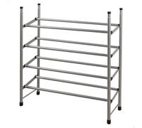 Max Home - Zapatero metálico, barras extraíbles, 62-112x22x67 cm, 4 niveles, entrada, recibidor, plástico y acero, máximo 16 kg, estilo industrial abierto, estantería para zapatos, organización de