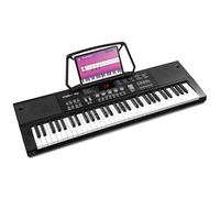MAX KB15 - Piano digital de 61 teclas con micrófono y altavoz | 26 sonidos y 8 percusiones con función de aprendizaje, pantalla LCD y 70 canciones demo, conexión USB-C incluida