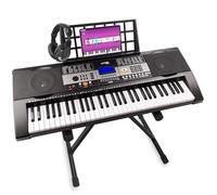 MAX KB3 Teclado Piano 61 Teclas, Pack con Soporte, Auriculares, Reproductor MP3 USB, 200 Sonidos y Ritmos, 10 Demos, Acompañamiento Auto, para Principiantes e Infantil