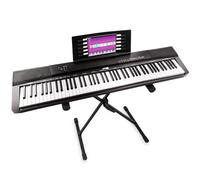MAX KB6 Conjunto de piano digital de 88 teclas sensibles al tacto y contrapesadas, teclado piano con soporte, conexión USB Midi, pedal de sustain, piano digital, teclado Midi de estudio,Negro