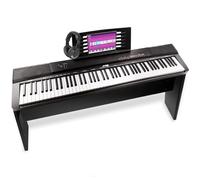 MAX KB6W Teclado Piano Eléctrico con 88 Teclas, Piano Digital con Dinámica Táctil, Soporte de Teclado, Atril, Mueble, Auriculares. Piano Digital con Reproductor MP3 y Función de Grabación