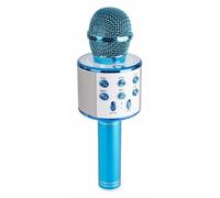 MAX KM01 Micrófono de Karaoke Inalámbrico para Niños con Bluetooth, Altavoces Incorporados, Efecto Eco, Cambiador de Voz, Micro SD, USB, Función Selfie - Azul
