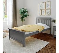 Max & Lily Cama de 90 x 200 cm, Incluye somier, Cuna con Espacio de Almacenamiento Debajo de la Cama, Estructura de Cama con cabecero, Cama de Madera de Pino de Nueva Zelanda, Gris