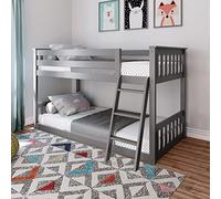 Max & Lily Litera Baja para niños de Madera de Pino de Nueva Zelanda, con somier, 200 x 90 cm en Ambos Niveles, para niños y niñas, Color Gris