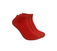 Max Lindner - Calcetines cortos de algodón para hombre y mujer, 3/6/12 pares, transpirables y cómodos, cintura cómoda, fabricados en Alemania, rojo, 39-41