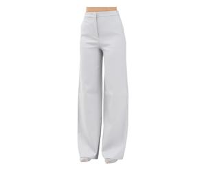 Max Mara Studio- Mozart Wide Trousers- Trousers- Mujer- Gris- L- Mozart Wide Trousers